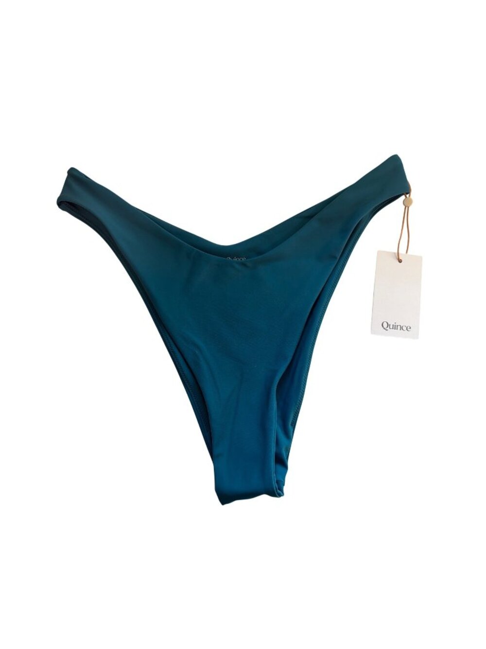 Quince Womens Bikini Bottom Italian High-Leg Teal Sz L NWT UPF 50 Sexy Flirty